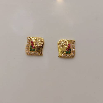 Gold Plain Casual Earring by D.M. Jewellers