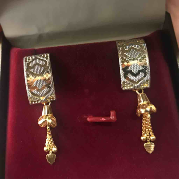 22ct fancy cnc gold earrings J tops by D.M. Jewellers