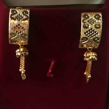22 ct gold fancy j earrings  for engagement by D.M. Jewellers
