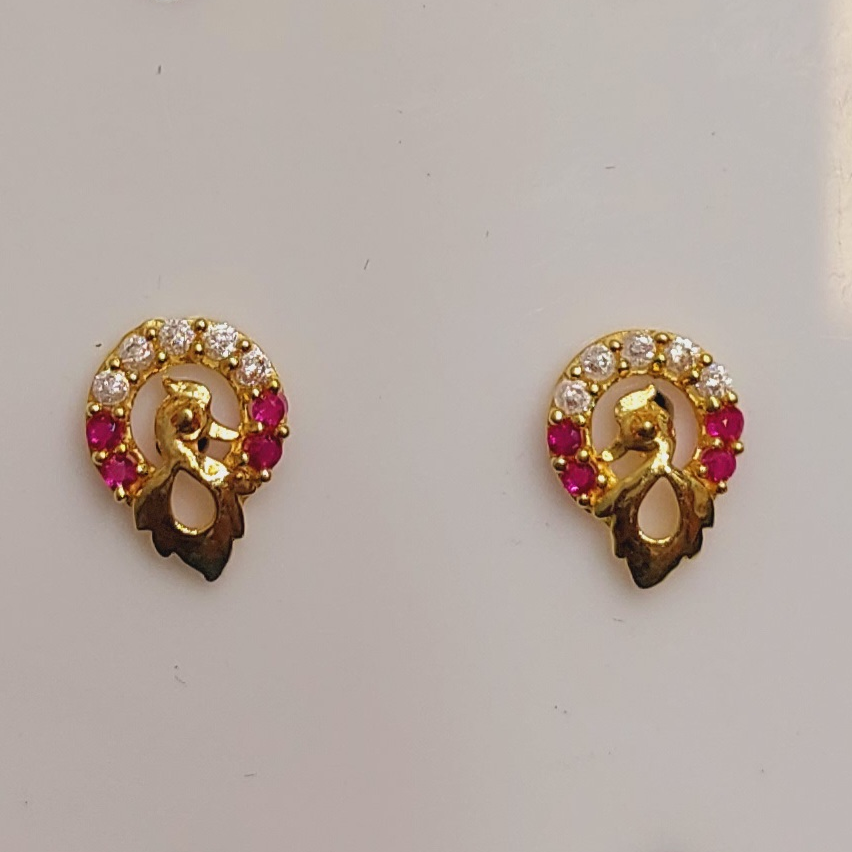 18k Gold peacock Design Earrings