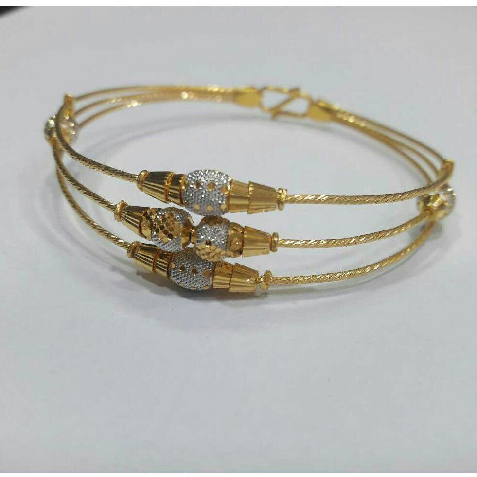 22K Gold Modern Ladies 3 Line Indian Bracelet