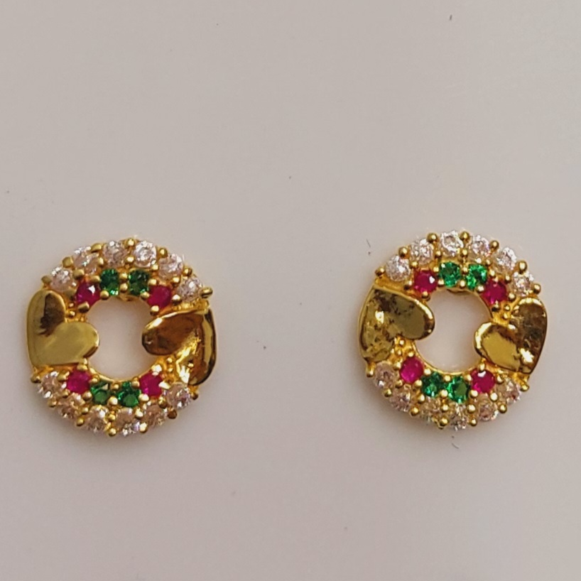 18k Gold Round Pattern earrings